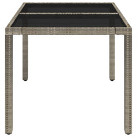 Thumbnail for Gartentisch mit Glasplatte Grau 90x90x75 cm Poly Rattan