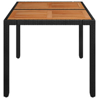 Thumbnail for Gartentisch mit Holzplatte Schwarz 90x90x75 cm Poly Rattan