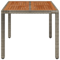 Thumbnail for Gartentisch mit Holzplatte Grau 90x90x75 cm Poly Rattan