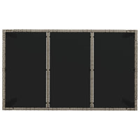 Thumbnail for Gartentisch mit Glasplatte Grau 150x90x75 cm Poly Rattan