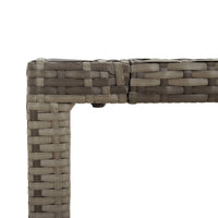 Thumbnail for Gartentisch mit Glasplatte Grau 150x90x75 cm Poly Rattan