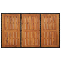 Thumbnail for Gartentisch mit Holzplatte Schwarz 150x90x75 cm Poly Rattan
