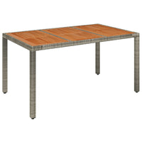 Thumbnail for Gartentisch mit Holzplatte Grau 150x90x75 cm Poly Rattan