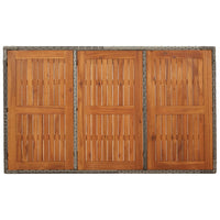 Thumbnail for Gartentisch mit Holzplatte Grau 150x90x75 cm Poly Rattan