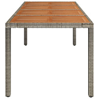 Thumbnail for Gartentisch mit Holzplatte Grau 190x90x75 cm Poly Rattan