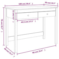 Thumbnail for Schreibtisch mit Schubladen 100x50x78 cm Massivholz Kiefer