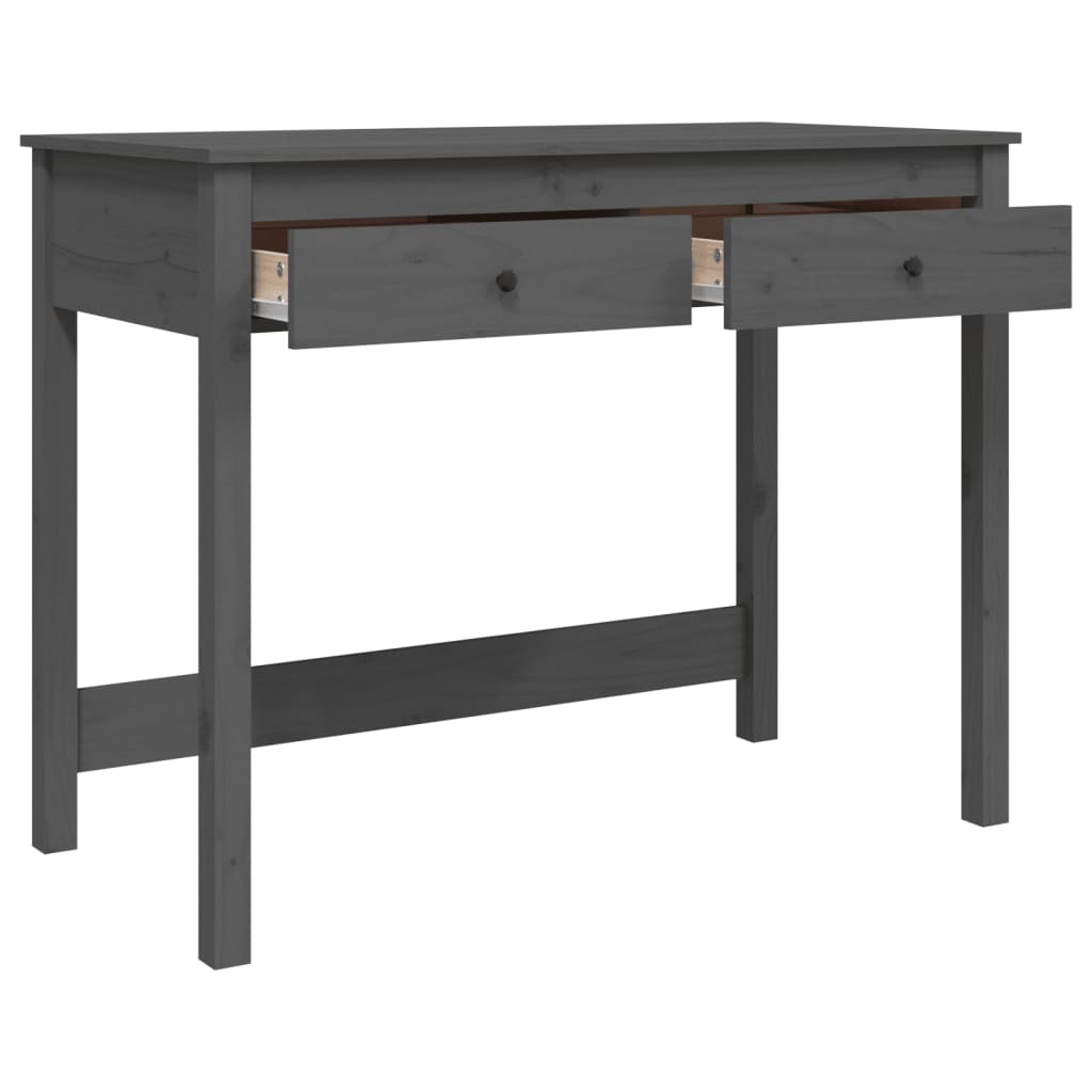 Schreibtisch mit Schubladen Grau 100x50x78 cm Massivholz Kiefer