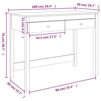 Thumbnail for Schreibtisch mit Schubladen Schwarz 100x50x78 cm Massivholz