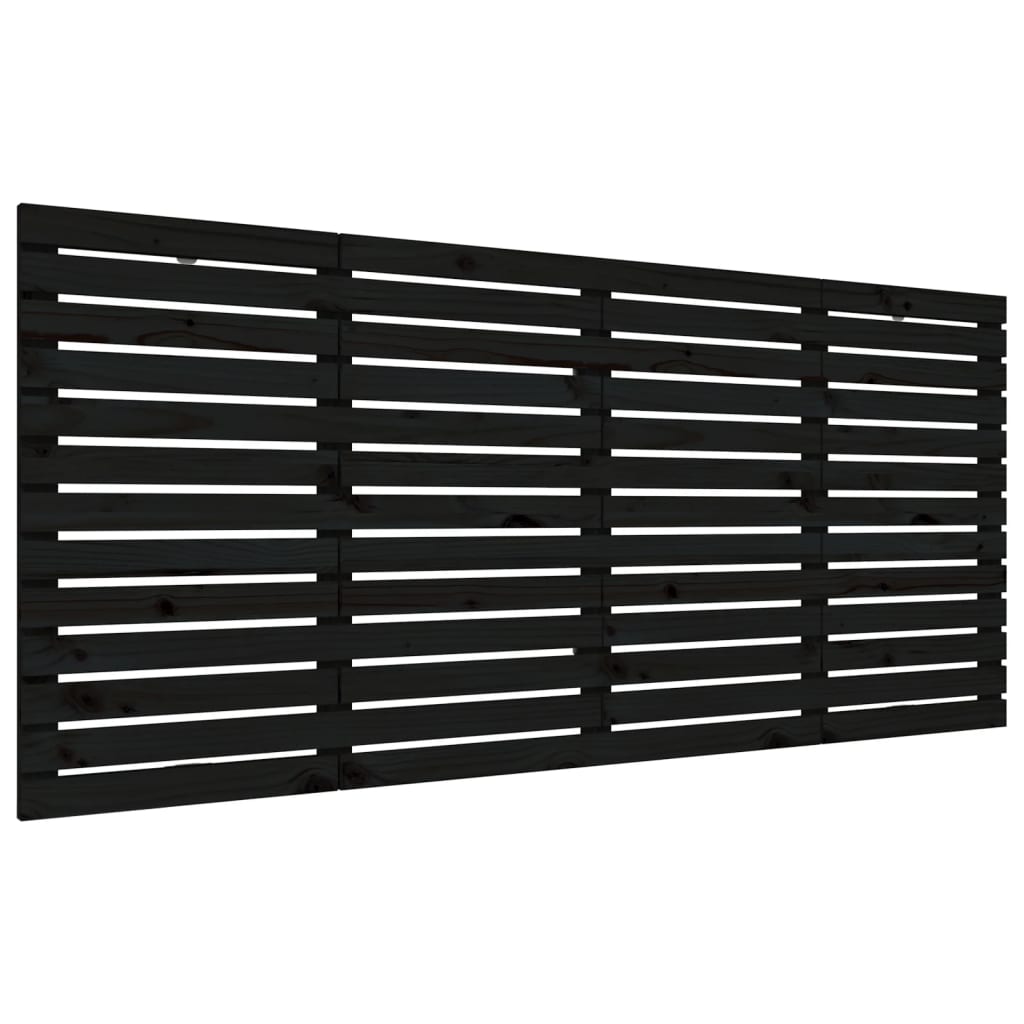 Wand-Kopfteil Schwarz 156x3x91,5 cm Massivholz Kiefer