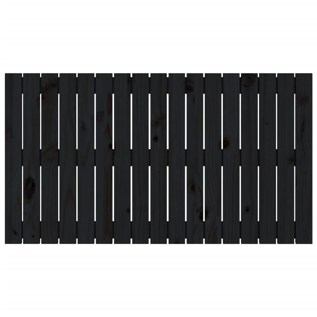 Wand-Kopfteil Schwarz 108x3x60 cm Massivholz Kiefer