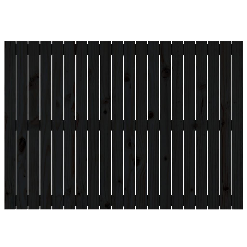 Wand-Kopfteil Schwarz 127,5x3x90 cm Massivholz Kiefer