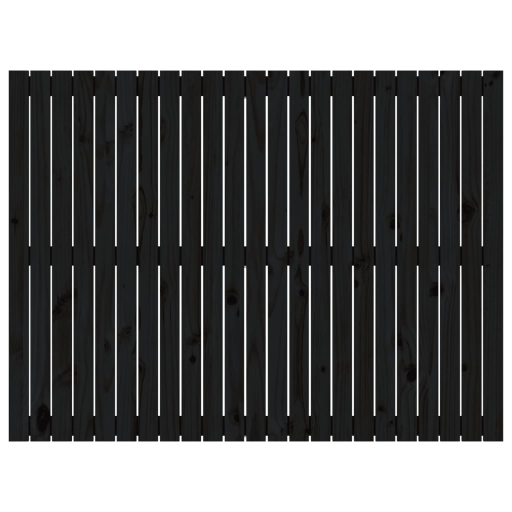 Wand-Kopfteil Schwarz 146,5x3x110 cm Massivholz Kiefer