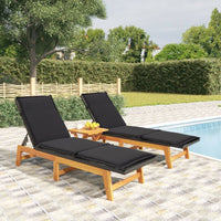 Thumbnail for 3-tlg. Garten-Lounge-Set Poly Rattan & Massivholz Akazie