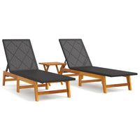 Thumbnail for 3-tlg. Garten-Lounge-Set Poly Rattan & Massivholz Akazie