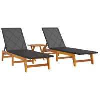 Thumbnail for 3-tlg. Garten-Lounge-Set Poly Rattan & Massivholz Akazie