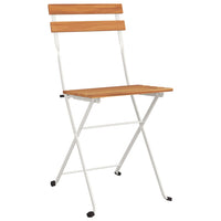 Thumbnail for Bistrostühle 2 Stk. Klappbar Massivholz Akazie und Stahl