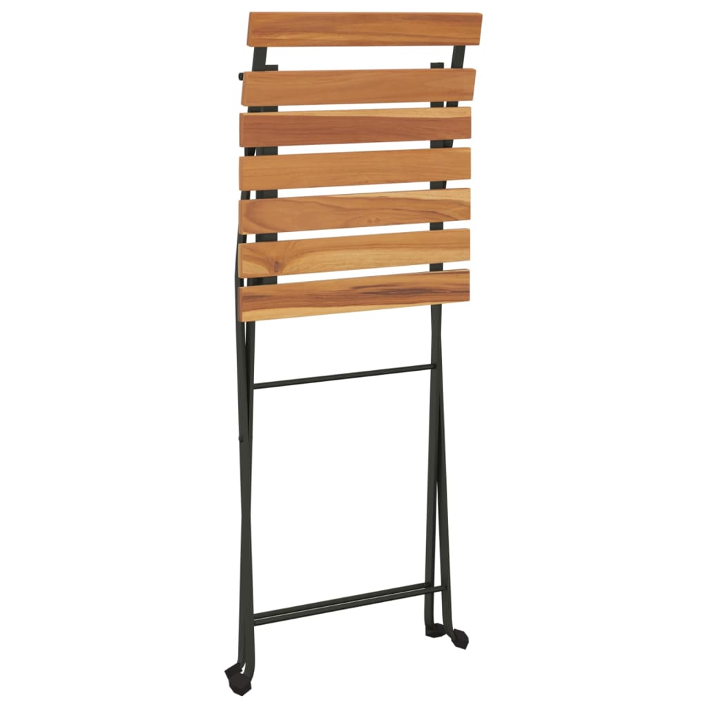 3-tlg. Bitro-Set Klappbar Massivholz Teak und Stahl