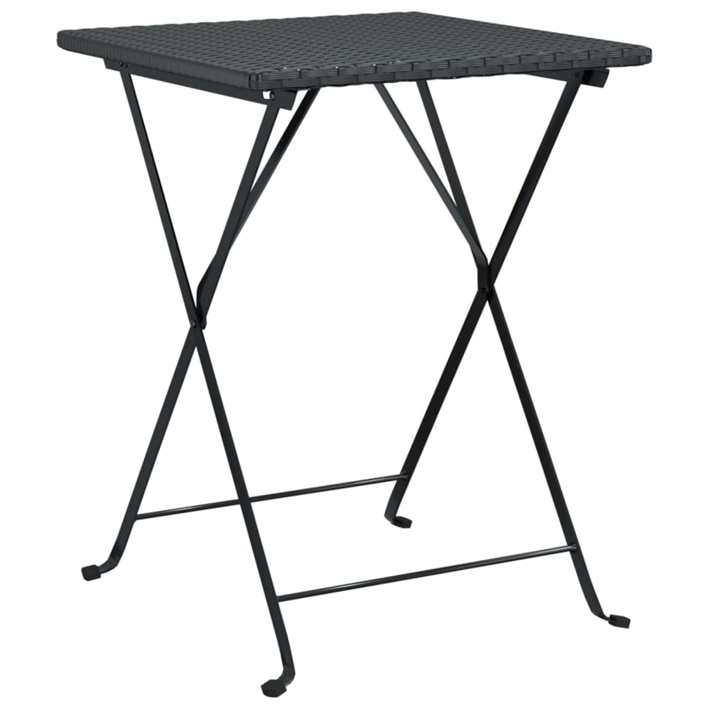 Bistrotisch Klappbar Schwarz 55x54x71 cm Poly Rattan