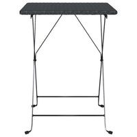 Thumbnail for Bistrotisch Klappbar Schwarz 55x54x71 cm Poly Rattan