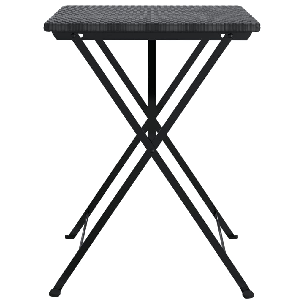 Bistrotisch Klappbar Schwarz 55x54x71 cm Poly Rattan