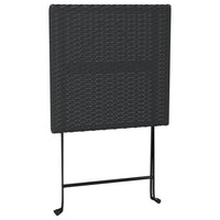 Thumbnail for Bistrotisch Klappbar Schwarz 55x54x71 cm Poly Rattan