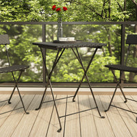 Thumbnail for Bistrotisch Klappbar Schwarz 55x54x71 cm Poly Rattan