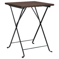 Thumbnail for Bistrotisch Klappbar Braun 55x54x71 cm Poly Rattan
