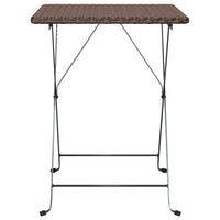 Thumbnail for Bistrotisch Klappbar Braun 55x54x71 cm Poly Rattan