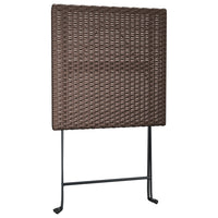 Thumbnail for Bistrotisch Klappbar Braun 55x54x71 cm Poly Rattan