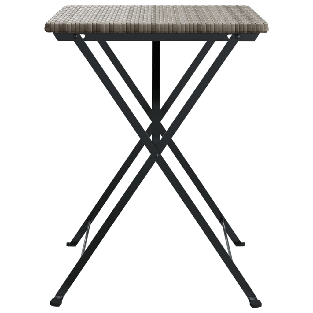 Bistrotisch Klappbar Grau 55x54x71 cm Poly Rattan