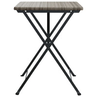 Thumbnail for Bistrotisch Klappbar Grau 55x54x71 cm Poly Rattan