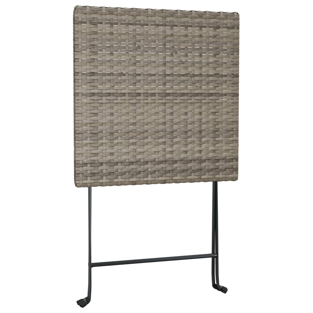 Bistrotisch Klappbar Grau 55x54x71 cm Poly Rattan