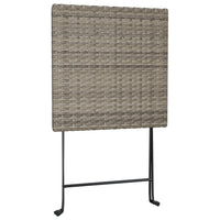 Thumbnail for Bistrotisch Klappbar Grau 55x54x71 cm Poly Rattan