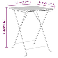 Thumbnail for Bistrotisch Klappbar Grau 55x54x71 cm Poly Rattan