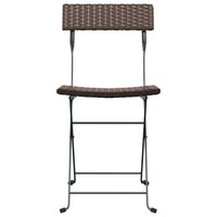Thumbnail for Bistrostühle 2 Stk. Klappbar Braun Poly Rattan und Stahl