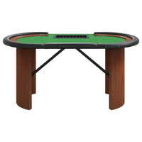 Thumbnail for Pokertisch Klappbar 10 Spieler mit Chipablage Grün 160x80x75 cm