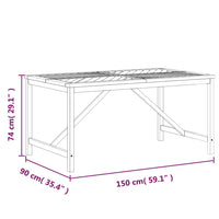 Thumbnail for Garten-Esstisch 150x90x74 cm Massivholz Akazie