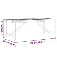 Thumbnail for Garten-Esstisch 200x90x74 cm Massivholz Akazie