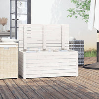 Thumbnail for Gartenbox Weiß 101x50,5x46,5 cm Massivholz Kiefer