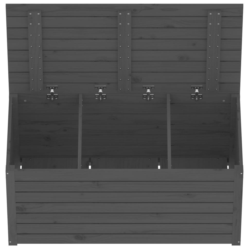 Gartenbox Grau 101x50,5x46,5 cm Massivholz Kiefer