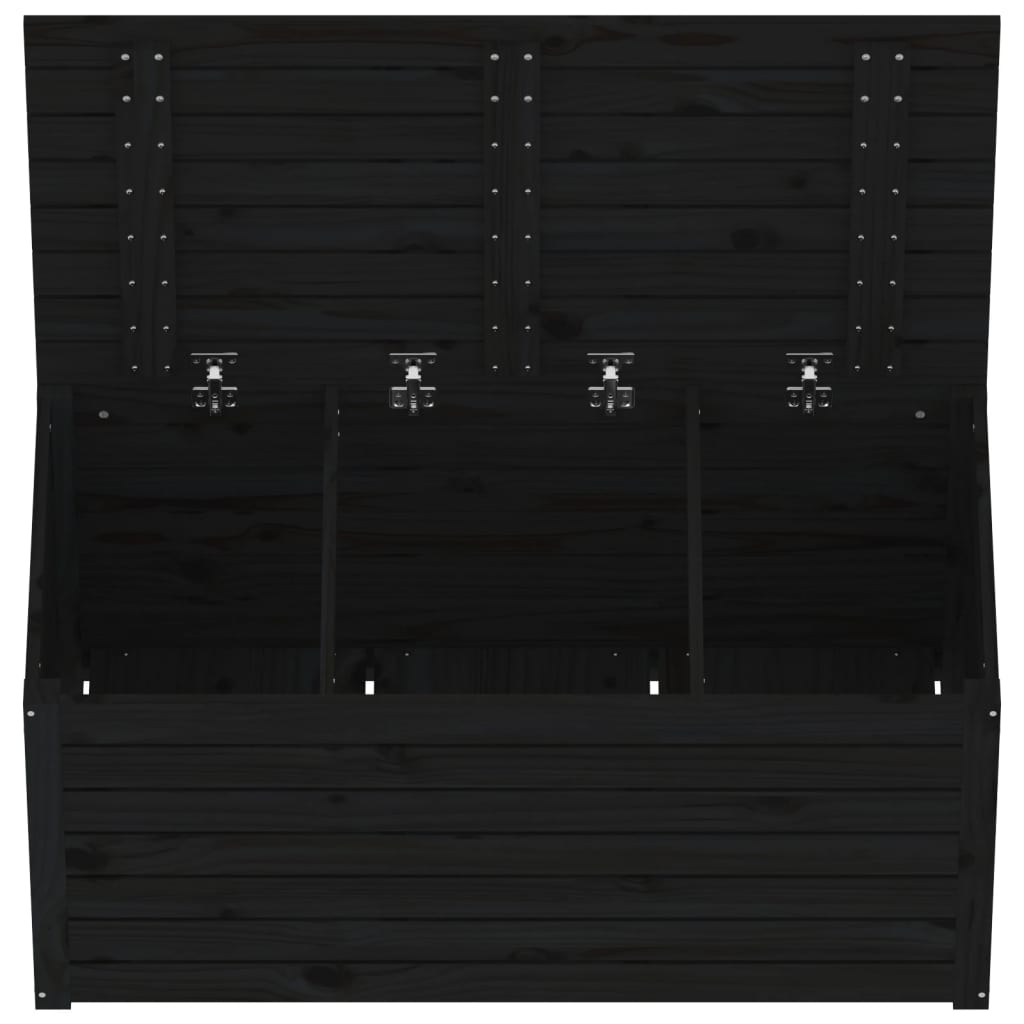 Gartenbox Schwarz 101x50,5x46,5 cm Massivholz Kiefer