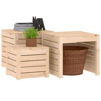 Thumbnail for 3-tlg. Gartenbox-Set Massivholz Kiefer