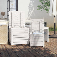 Thumbnail for 3-tlg. Gartenbox-Set Weiß Massivholz Kiefer