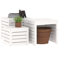 Thumbnail for 3-tlg. Gartenbox-Set Weiß Massivholz Kiefer