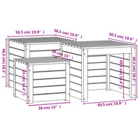 Thumbnail for 3-tlg. Gartenbox-Set Weiß Massivholz Kiefer