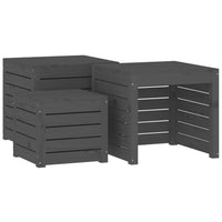 Thumbnail for 3-tlg. Gartenbox-Set Grau Massivholz Kiefer