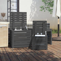 Thumbnail for 3-tlg. Gartenbox-Set Grau Massivholz Kiefer