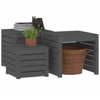 Thumbnail for 3-tlg. Gartenbox-Set Grau Massivholz Kiefer