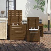 Thumbnail for 3-tlg. Gartenbox-Set Honigbraun Massivholz Kiefer