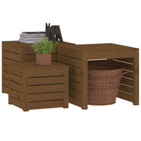 Thumbnail for 3-tlg. Gartenbox-Set Honigbraun Massivholz Kiefer